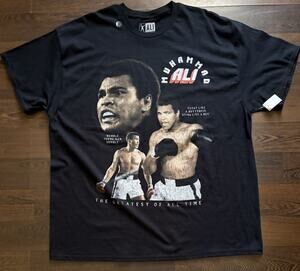 Rare Find Men’s Muhammad Ali Black Short Sleeve Graphic T Shirt XL NEW!